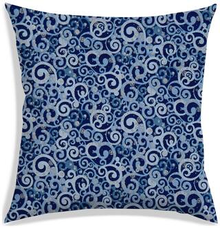 RADANYA Printed Polyester Blue Cushion Cover ( Large , Pack of 1 )
