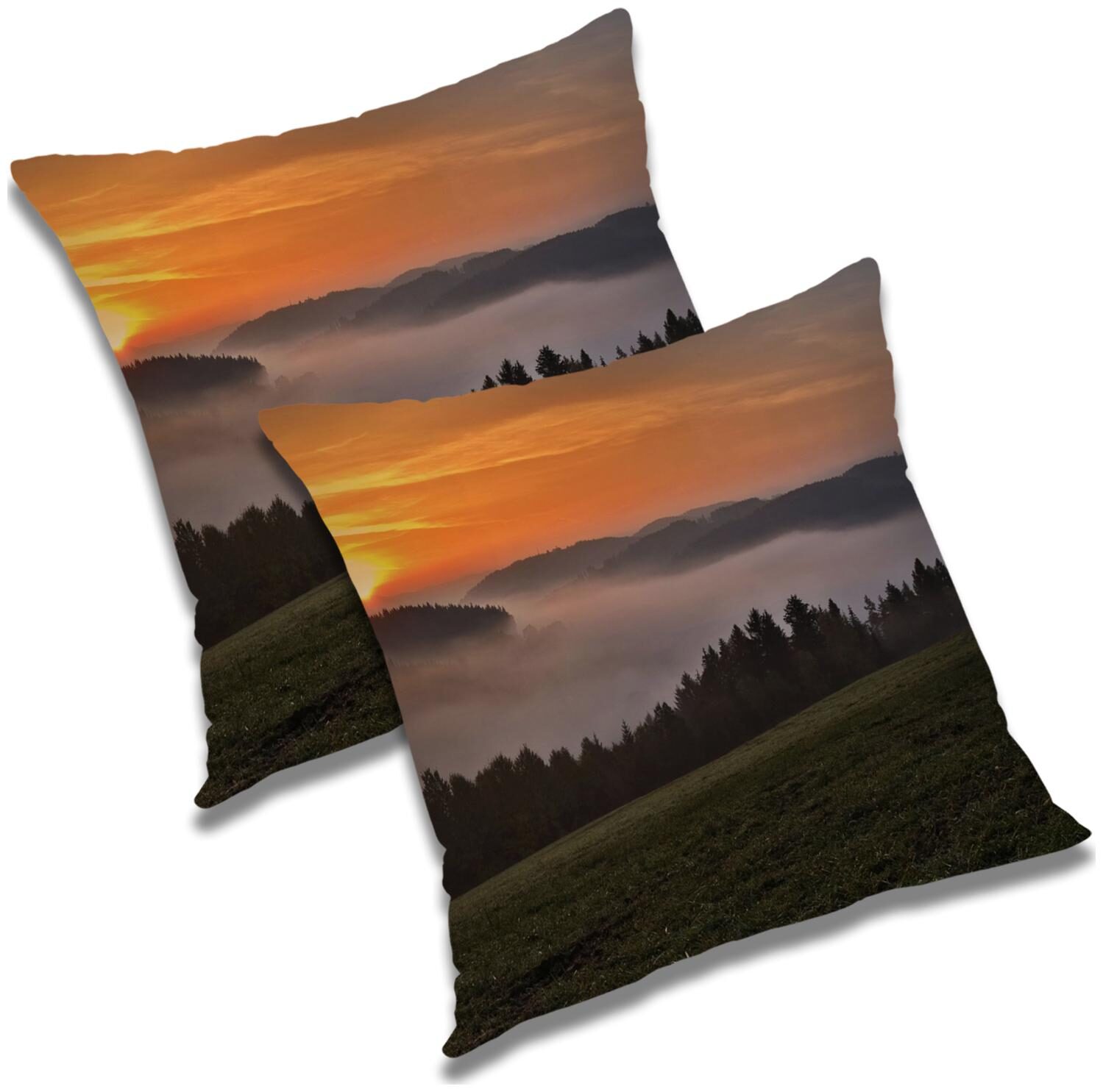 

RADANYA Printed Cushion Cover with Filler Set 16x16 inch