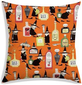 RADANYA Printed Polyester Orange Cushion Cover ( Large , Pack of 1 )