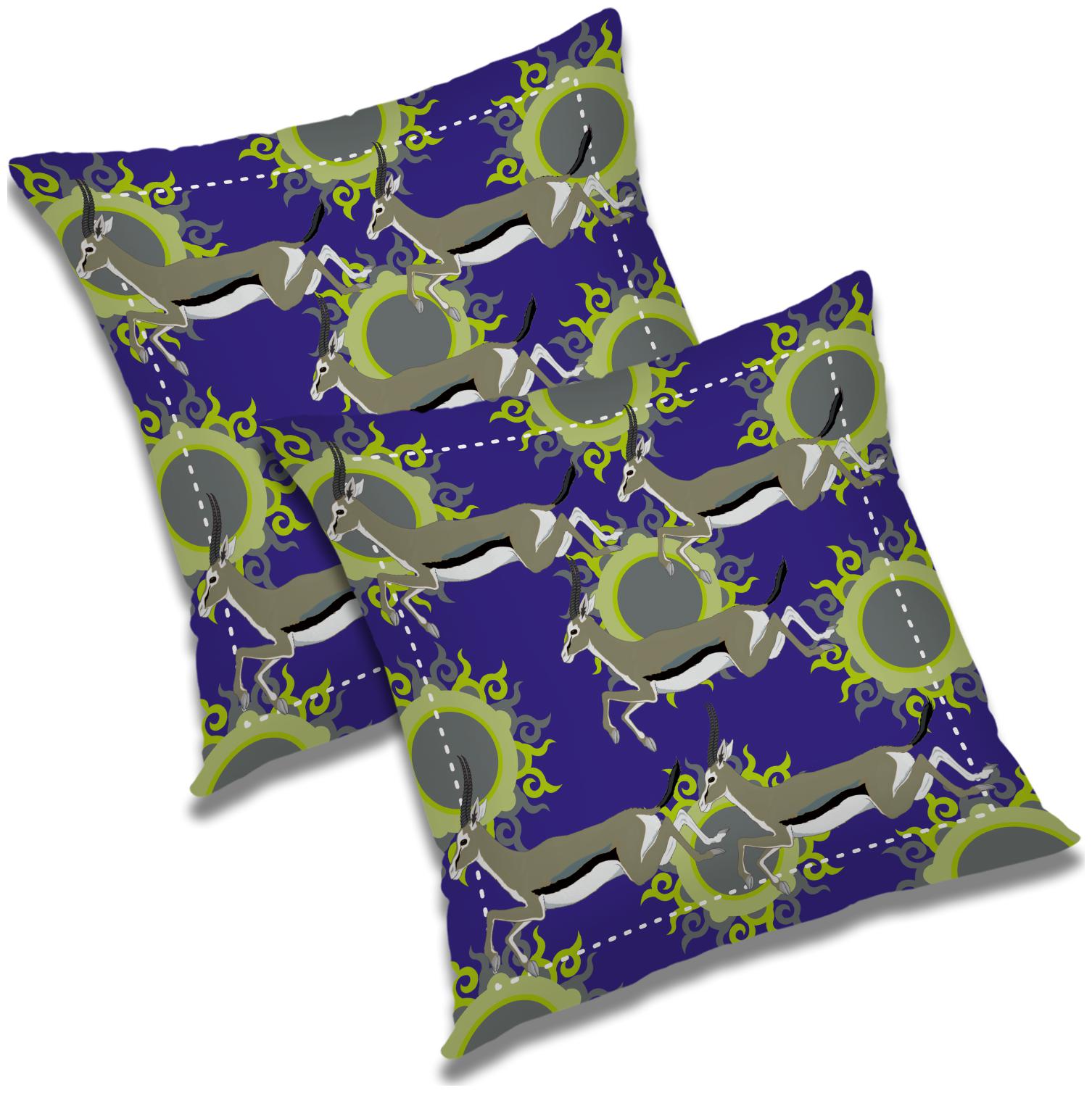 

RADANYA Printed Cushion Cover with Filler Set 12X12 inch