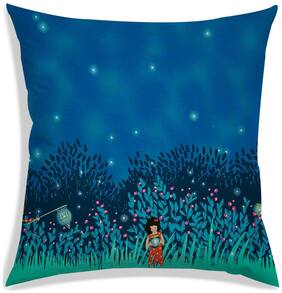 RADANYA Printed Polyester Blue Cushion Cover ( Extra large , Pack of 1 )