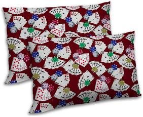 RADANYA Polyester Printed Pillow Covers ( Pack of 2 , Maroon )