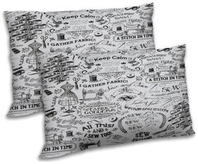 RADANYA Polyester Printed Pillow Covers ( Pack of 2 , Off-White )