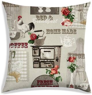 RADANYA Printed Polyester Off-white Cushion Cover ( Regular , Pack of 1 )