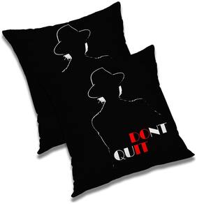 RADANYA Printed Polyester Black Cushion Cover ( Large , Pack of 2 )