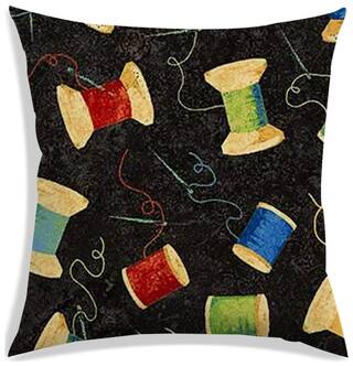 RADANYA Printed Polyester Black Cushion Cover ( Regular , Pack of 1 )