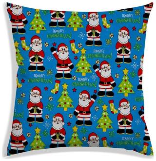 RADANYA Printed Polyester Blue Cushion Cover ( Regular , Pack of 1 )