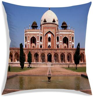 RADANYA Printed Polyester Brown Cushion Cover ( Large , Pack of 1 )