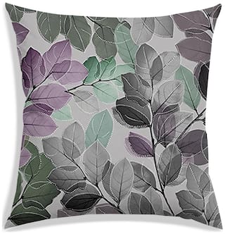 RADANYA Printed Polyester Grey Cushion Cover ( Regular , Pack of 1 )