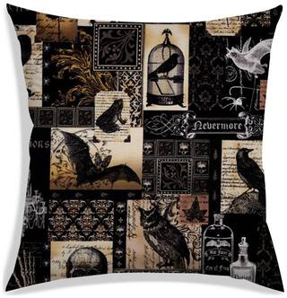 RADANYA Printed Polyester Black Cushion Cover ( Regular , Pack of 1 )
