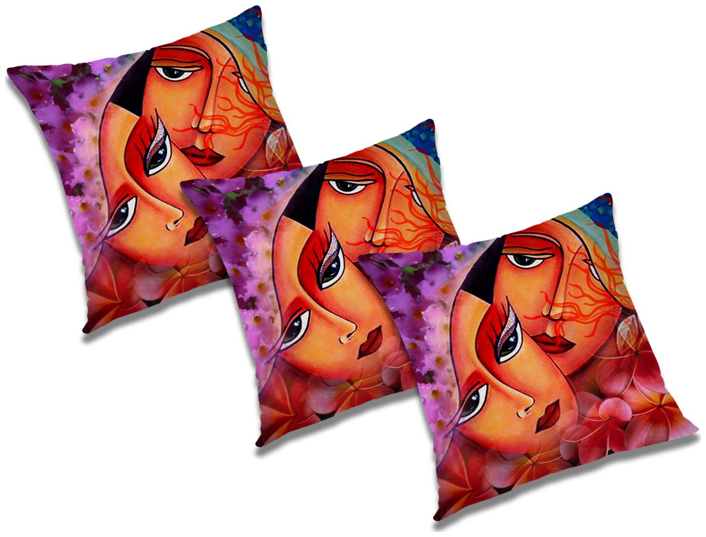 

RADANYA Printed Cushion Cover with Filler (Set of 3) 20x20 inch