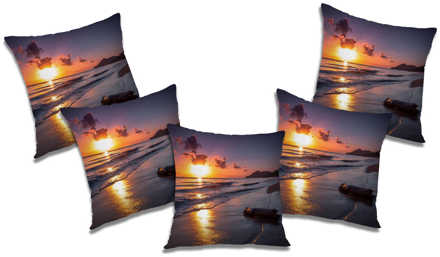 

RADANYA Printed Cushion Cover with Filler (Set of 5) 18x18 inch