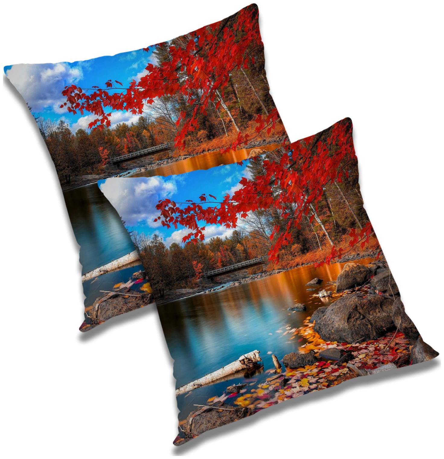 

RADANYA Printed Cushion Cover with Filler Set 12X12 inch