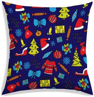 RADANYA Printed Polyester Blue Cushion Cover ( Large , Pack of 1 )