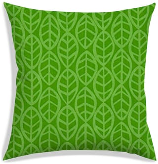 RADANYA Printed Polyester Green Cushion Cover ( Large , Pack of 1 )