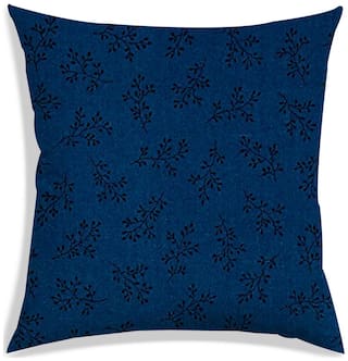 RADANYA Printed Polyester Blue Cushion Cover ( Small , Pack of 1 )