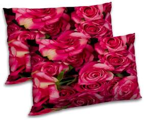 RADANYA Polyester Printed Pillow Covers ( Pack of 2 , Red )