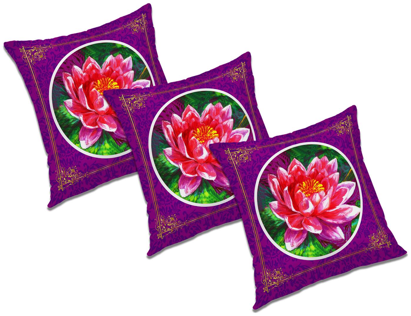 

RADANYA Printed Cushion Cover With FIller (Set of 3) 24x24 inch