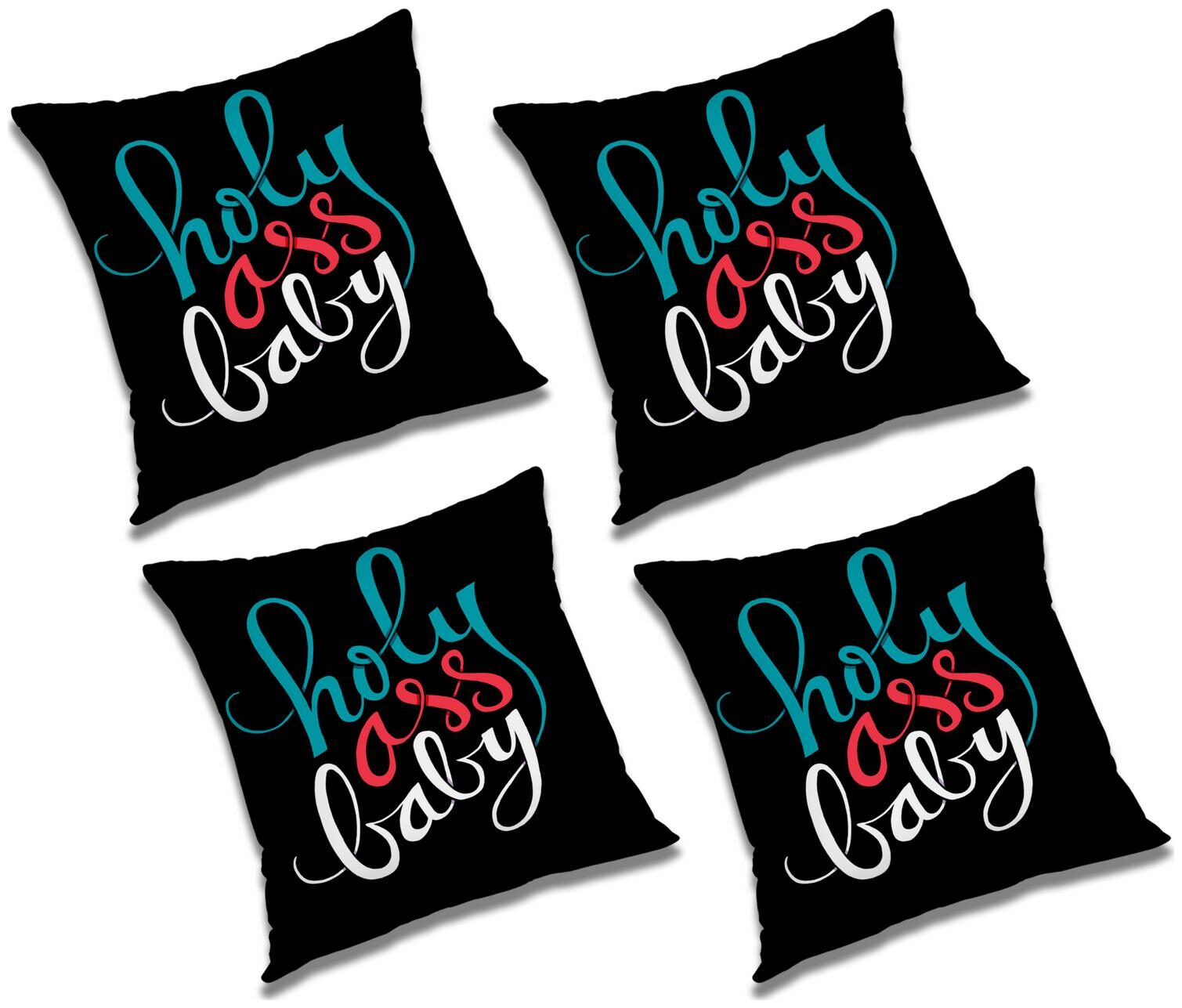 

RADANYA Printed Polyester Black Cushion Cover ( Extra large Pack of 4 )