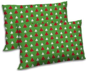 RADANYA Polyester Printed Pillow Covers ( Pack of 2 , Green )