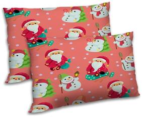 RADANYA Polyester Printed Pillow Covers ( Pack of 2 , Peach )