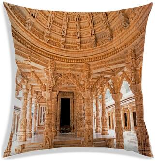 RADANYA Printed Polyester Brown Cushion Cover ( Large , Pack of 1 )