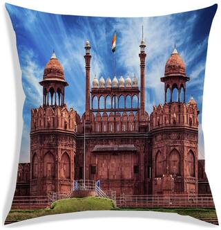 RADANYA Printed Polyester Brown Cushion Cover ( Regular , Pack of 1 )