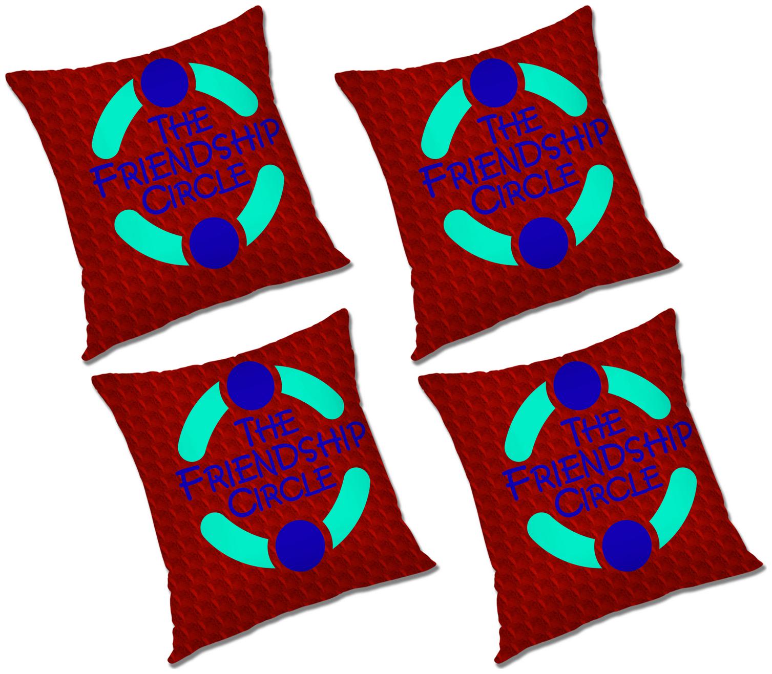 

RADANYA Printed Polyester Red Cushion Cover ( Large Pack of 4 )