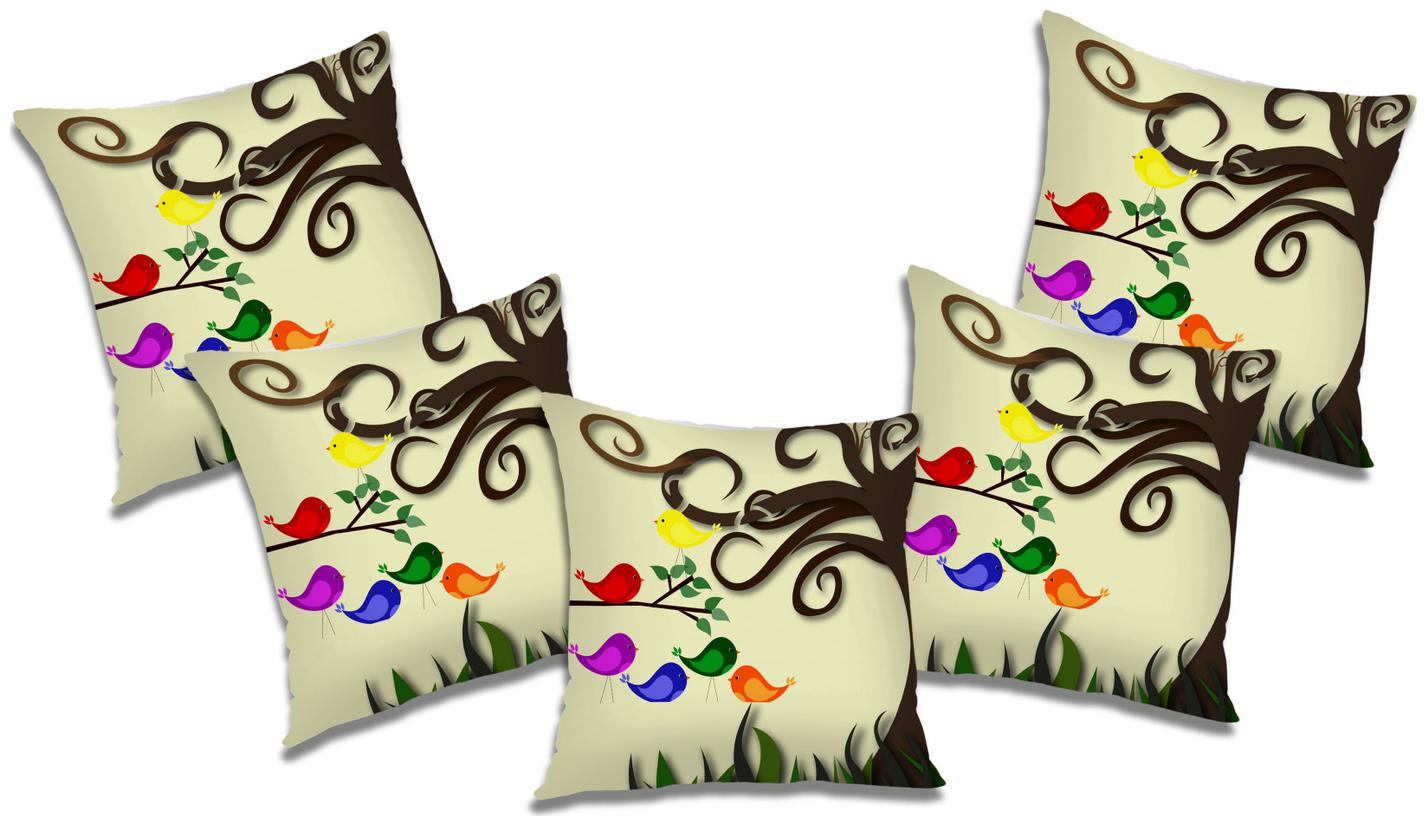 

RADANYA Printed Cushion Cover with Filler (Set of 5) 20x20 inch