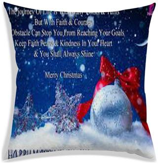 RADANYA Printed Polyester Blue Cushion Cover ( Small , Pack of 1 )