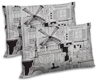 RADANYA Polyester Printed Pillow Covers ( Pack of 2 , Off-White )