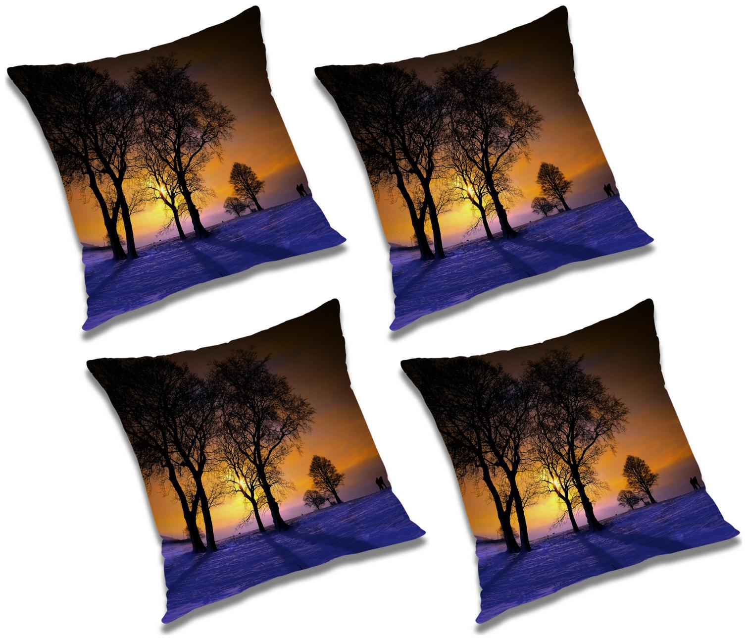 

RADANYA Printed Cushion Cover with Filler (Set of 4) 18x18 inch
