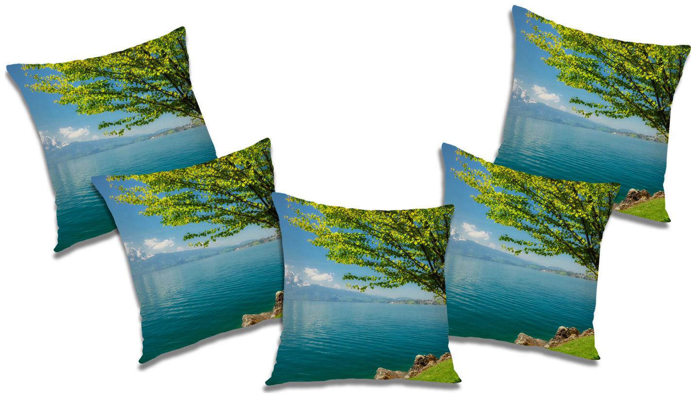 

RADANYA Printed Cushion Cover with Filler (Set of 5) 24x24 inch