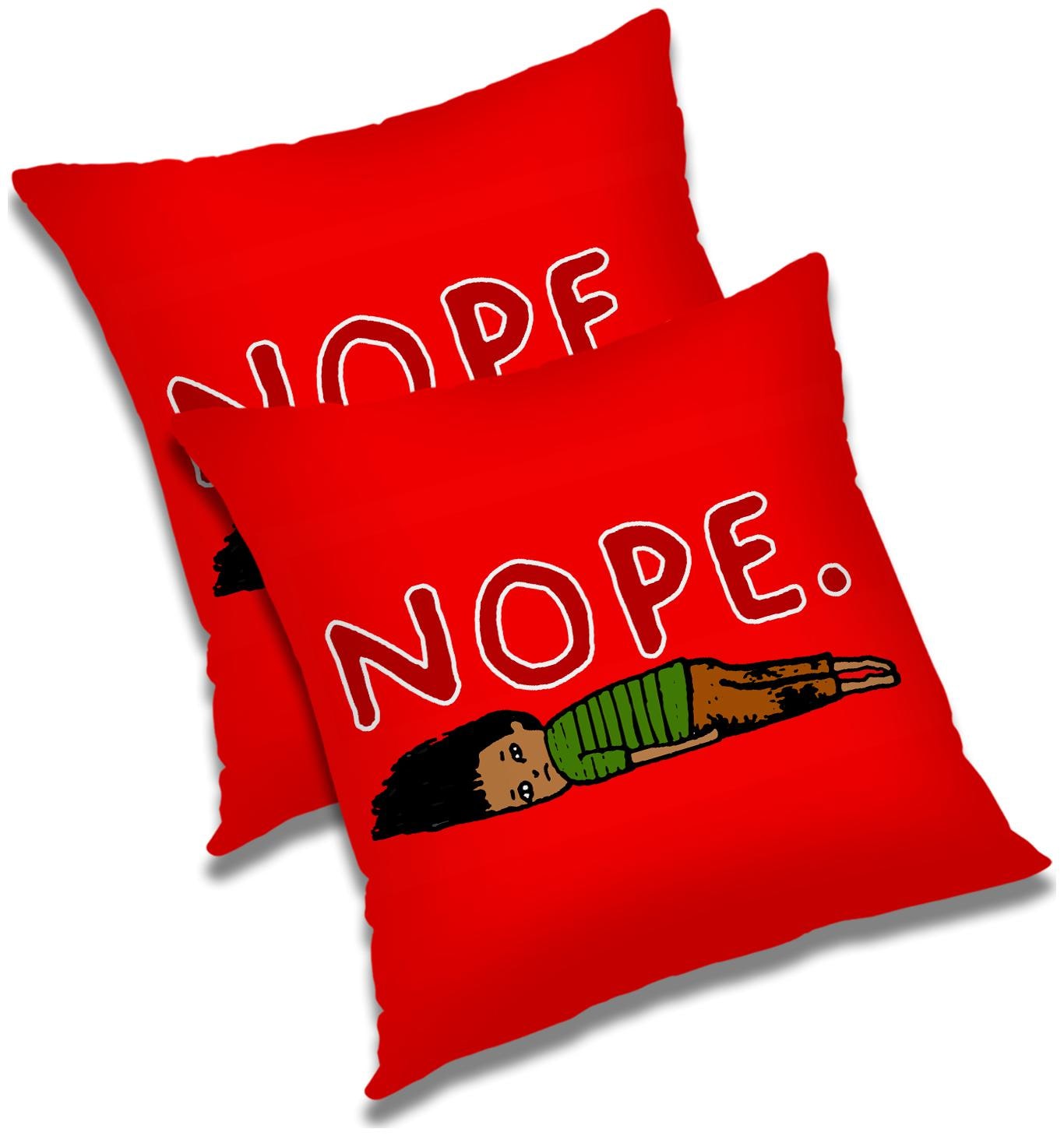 

RADANYA Printed Polyester Red Cushion Cover ( Regular Pack of 2 )