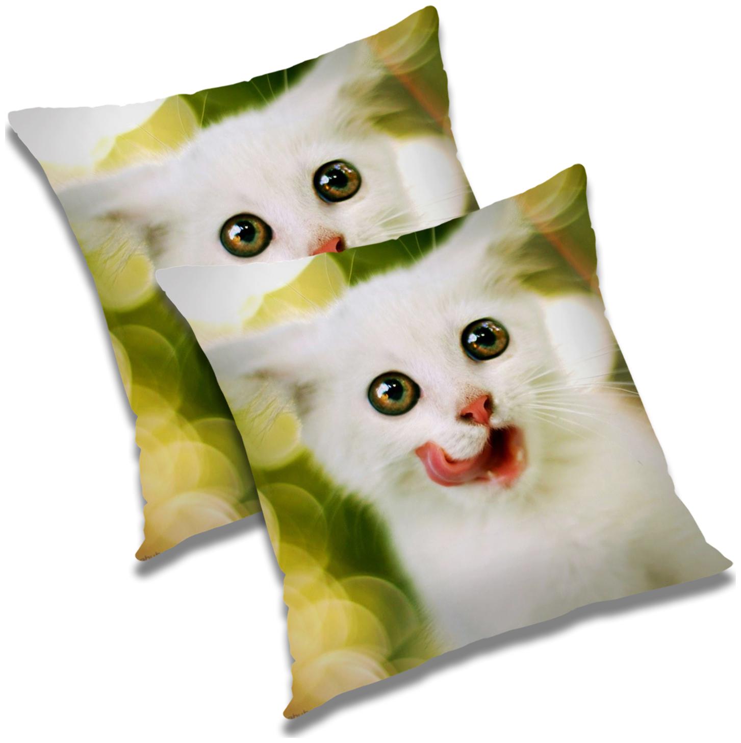 

RADANYA Printed Polyester White Cushion Cover ( Large Pack of 2 )