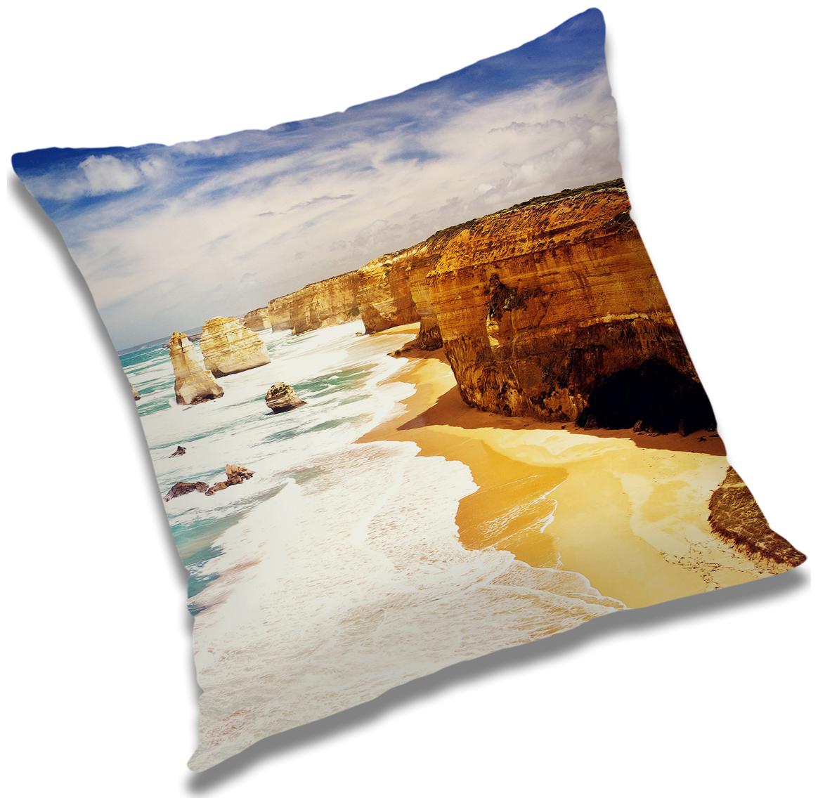 

RADANYA Printed Polyester Brown Cushion Cover ( Extra large Pack of 1 )