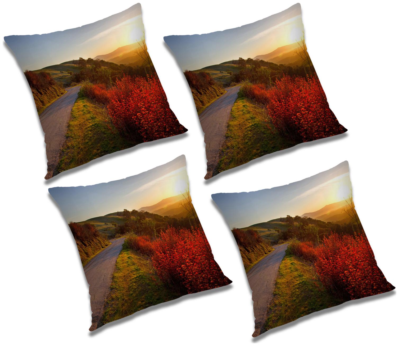 

RADANYA Printed Cushion Cover with Filler (Set of 4) 18x18 inch
