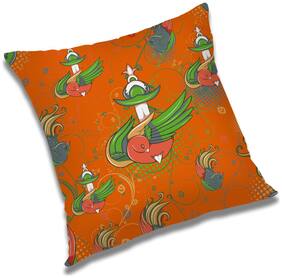 RADANYA Printed Polyester Orange Cushion Cover ( Extra large , Pack of 1 )