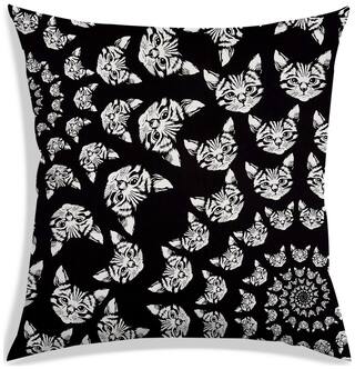 RADANYA Printed Polyester Black Cushion Cover ( Large , Pack of 1 )