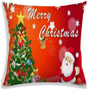 RADANYA Printed Polyester Red Cushion Cover ( Small , Pack of 1 )