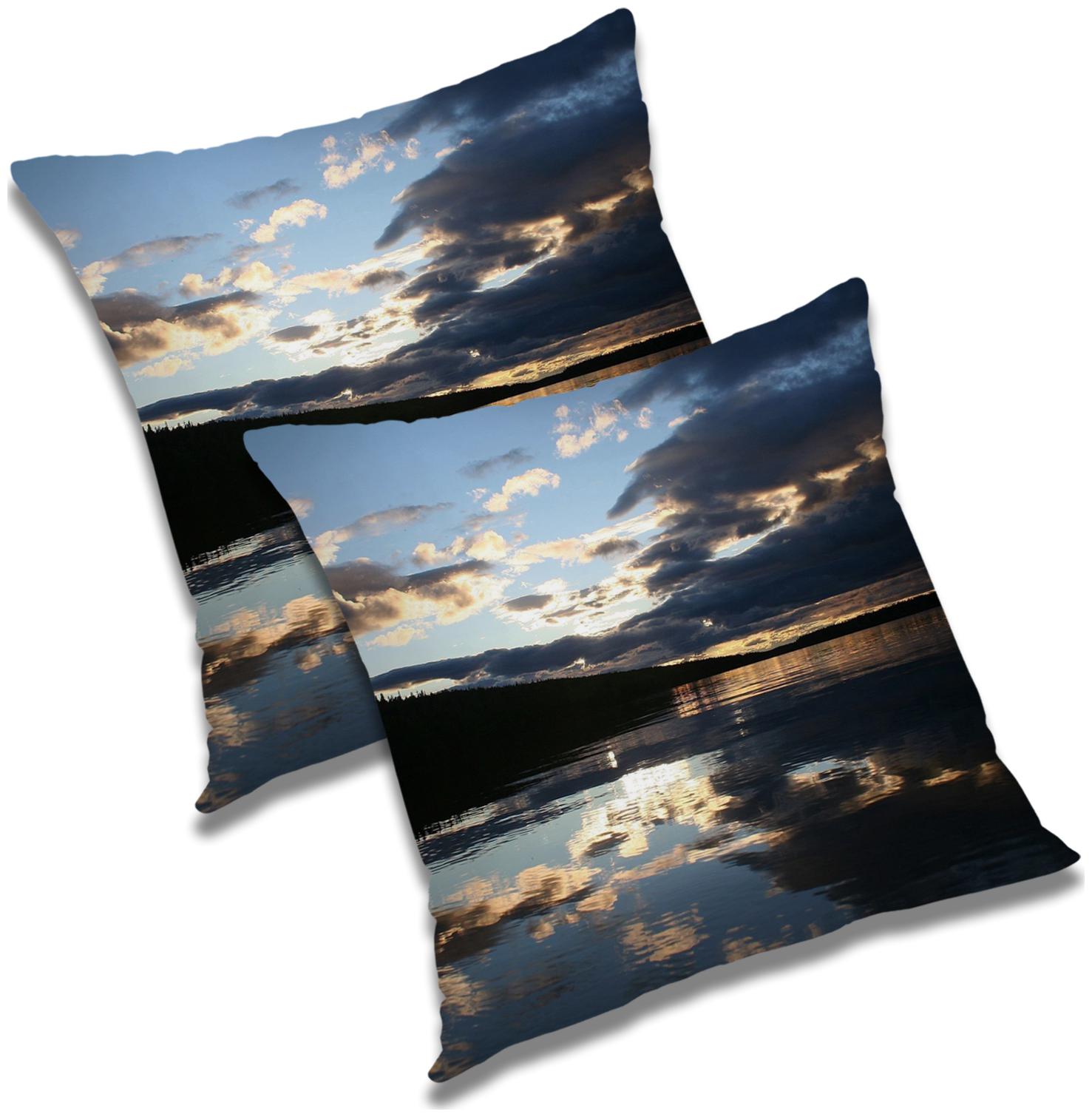 

RADANYA Printed Cushion Cover with Filler Set 18x18 inch