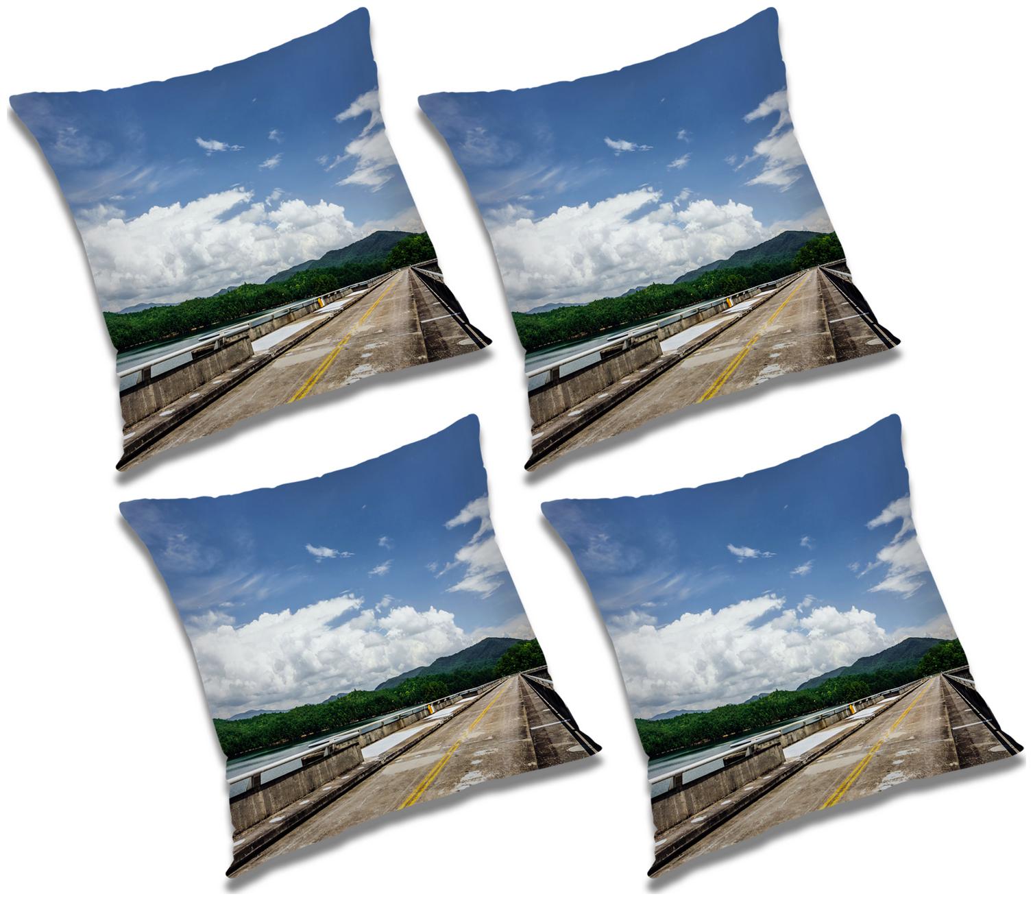 

RADANYA Printed Cushion Cover with Filler (Set of 4) 18x18 inch