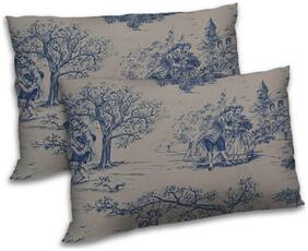 RADANYA Polyester Printed Pillow Covers ( Pack of 2 , Beige )