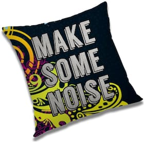 RADANYA Printed Polyester Black Cushion Cover ( Regular , Pack of 1 )