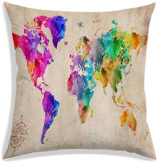 RADANYA Printed Polyester Beige Cushion Cover ( Small , Pack of 1 )