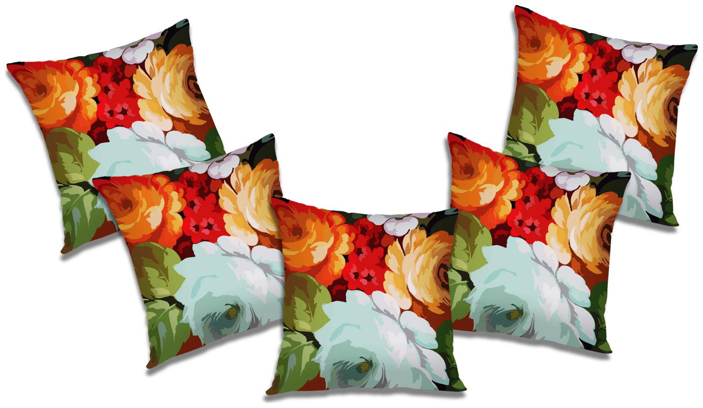 

RADANYA Printed Cushion Cover with Filler (Set of 5) 16x16 inch
