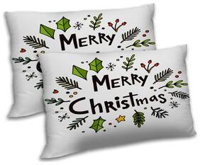 RADANYA Polyester Printed Pillow Covers ( Pack of 2 , Off-White )