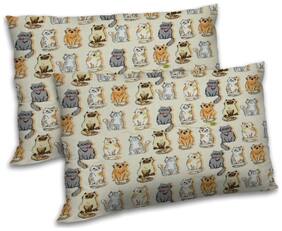 RADANYA Polyester Printed Pillow Covers ( Pack of 2 , Beige )