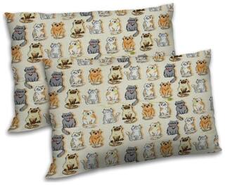 RADANYA Polyester Printed Pillow Covers ( Pack of 2 , Beige )