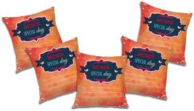 RADANYA Printed Cushion Cover with Filler (Set of 5) 24x24 inch
